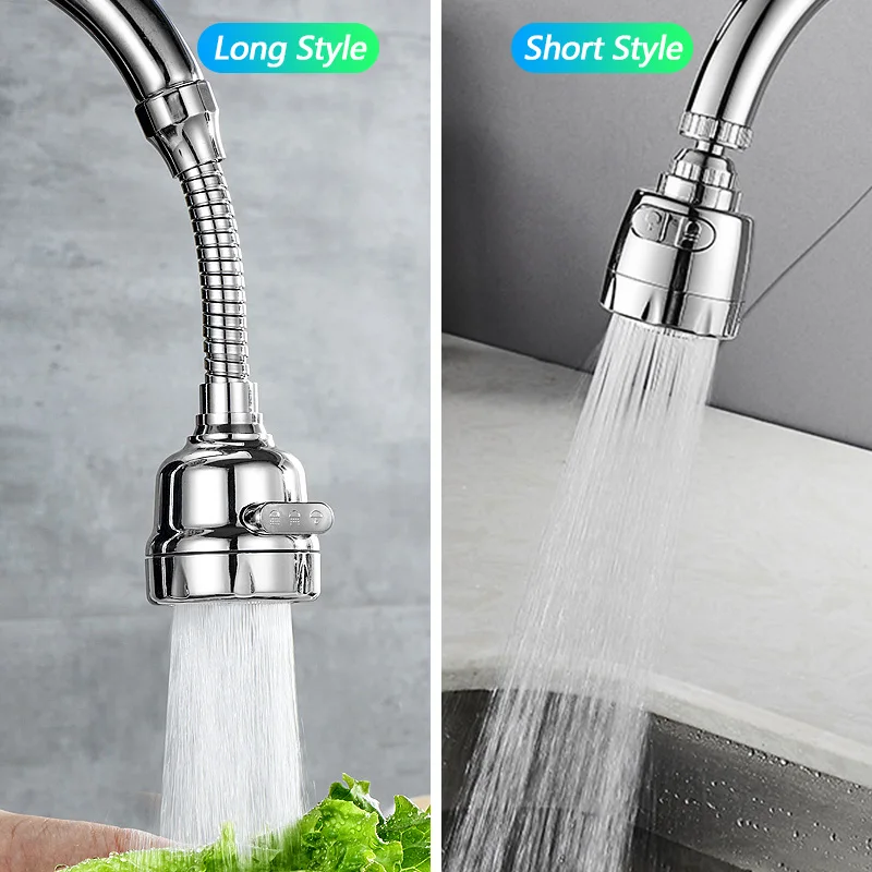 Faucet Extender 360 Degree Rotary Kitchen Sink Faucet Bubbler Water-Saving Device Adapter Soft Water Nozzle Bathroom Accessories