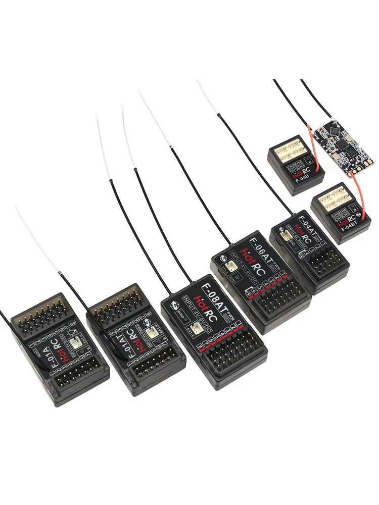 HOTRC 2.4Ghz F-04B F-06A F-08A F-01A F-04BT F-06AT F-08AT F-01AT 4/6/8CH PWM RC-ontvanger met gyro & lichtbesturing voor Hotrc Tra - afbeelding 2