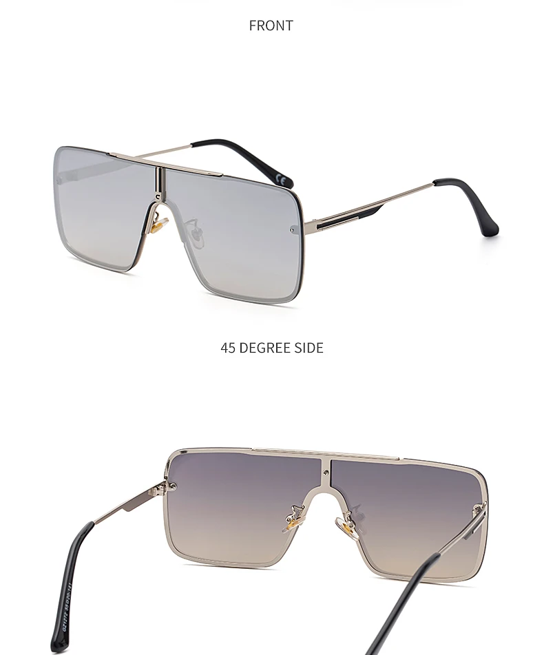 Übergroße Steampunk Einteiler-Sonnenbrille für Herren 2026 Luxusmarke Randlose Punk-Sonnenbrille für Männer Vintage Eyewear Shades – Detail 15
