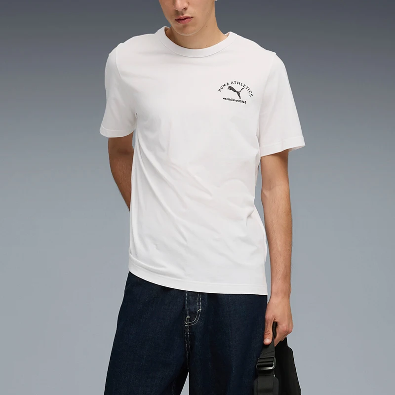 

Мужская повседневная трикотажная футболка Puma Authentic 2025 с круглым вырезом и коротким рукавом 692936-02