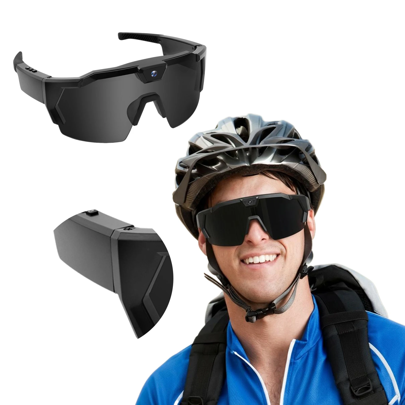 

HD1080P Recording Glasses Anti-Glare POV Sports Glasses Lightweight Outdoor Cycling Sunglasses for Hiking & Travel Activity