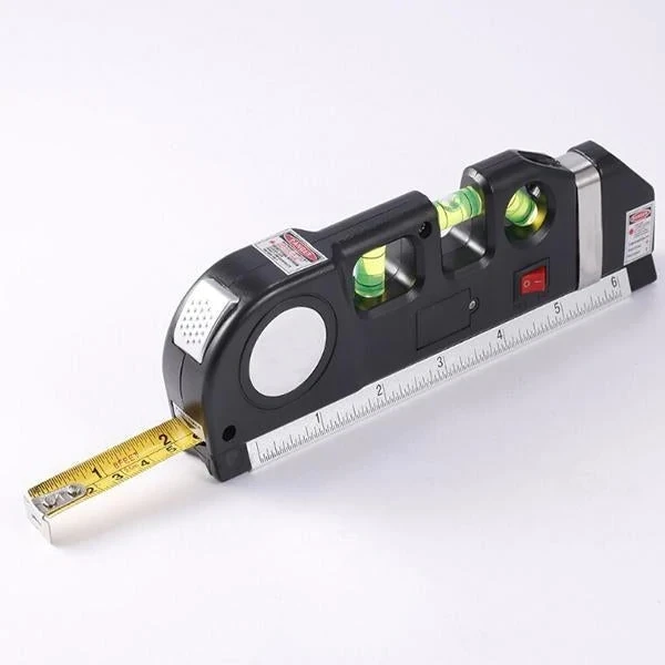 4 In 1 Laser Measuring Tool Includes Imperial and Metric linear Measures Tape Infrared Laser Level Cross Line Laser Tape