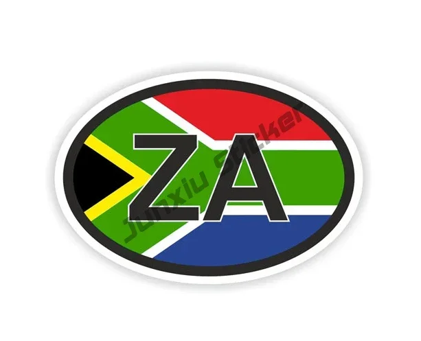 South Africa Flag Stamp Travel  Vinyl Sticker South Africa Country Code Emblem ZA Cape Town Decal ForTruck Car Window Bumper