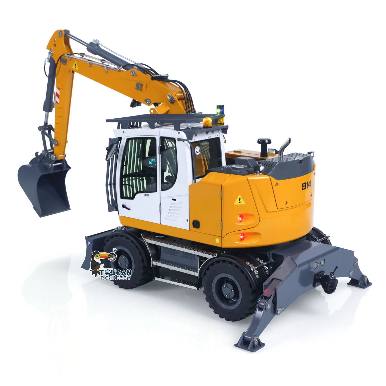 New 1/14 CUT 914 RC Hydraulic Excavator Wheeled Digger Remote Control Metal Machine 8CH Valves Construction Vehicle Truck Cars