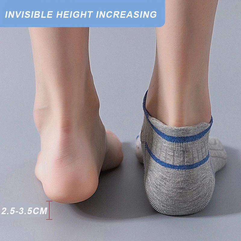 Invisible Height Increase Socks - Silicone Anti-Slip & Odor-Proof, Soft Sweat-Absorbing Sole for Men/Women Daily Wear/Work