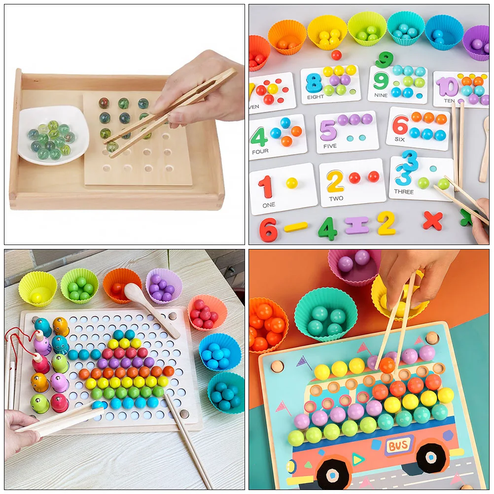 3 قطعة الملقط الخشبي للأطفال اللعب التعليمية المبكرة التنسيق بين اليد والعين التعلم وسائل تعليمية المضادة للتآكل