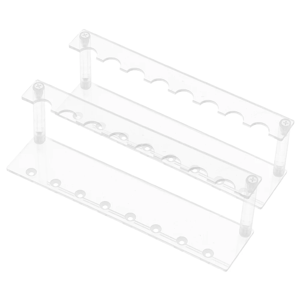

2 Pcs Pen Display Stand Clear Acrylic Fountain Ballpoint Holder Rack Organizer Desk Storage Multifunctional Portable Paintbrush