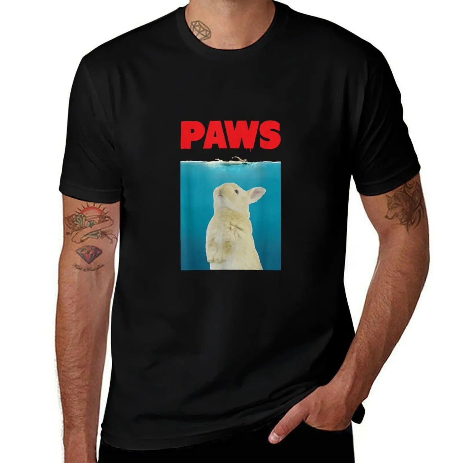 Paws Bunny T-Shirt Funny Parody Rabbit Lover Gifts T-Shirt blanks man clothes shirts graphic tee men workout shirt