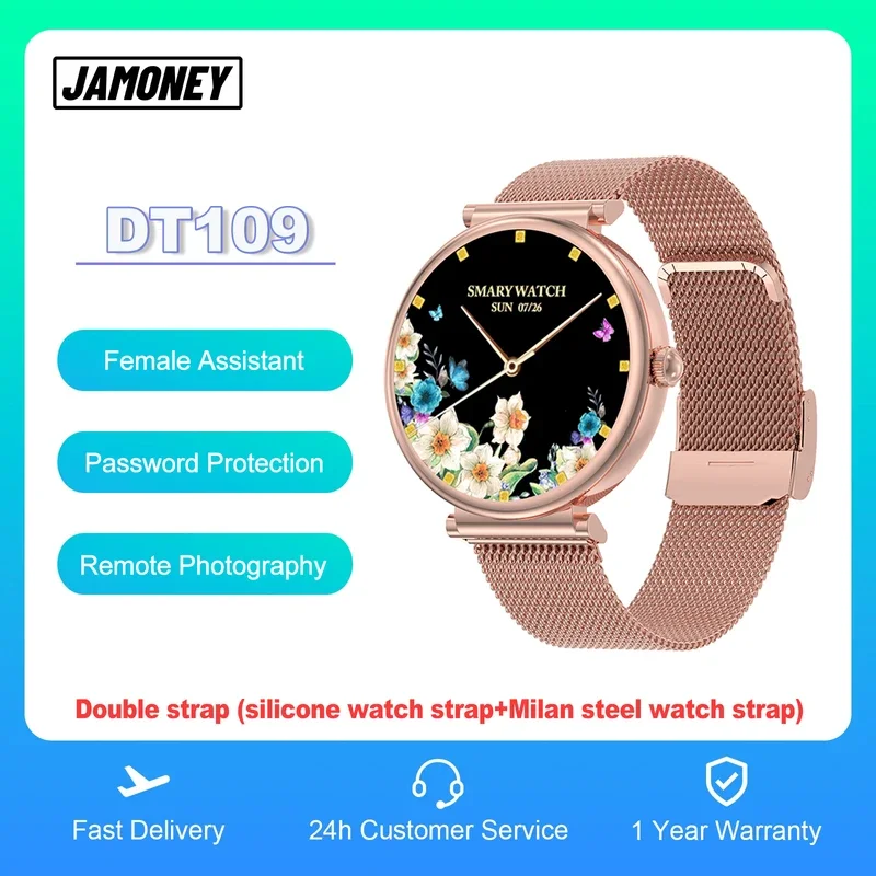

Модные женские Смарт-часы с AMOLED экраном, женские Смарт-часы с Bluetooth для телефонных звонков, подарок для женщин
