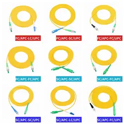 Optical Fiber Patch Cord 9/125 652D Simplex SC/APC FC/APC LC/APC To UPC LC FC SC Pigtail FTTH CATV Optic Patch Cord Cable 1m-40m