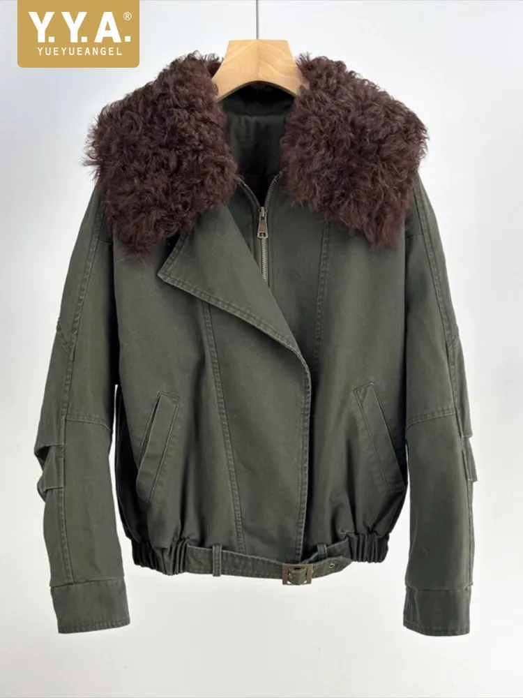 

Женские пуховики с отстегивающимся шерстяным воротником, зимние парки на молнии, высококачественные пуховики из гусиного пуха, модная верхняя одежда для женщин