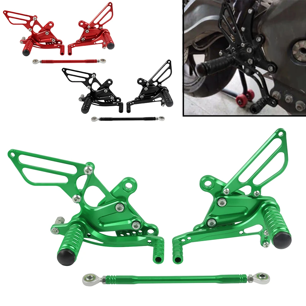 

For Kawasaki NINJA ZX6R ZX 6R ZX-6R ZX636 2009-2016 Motorcycle CNC Rearset Footrest Footpeg Pedal Rear set Foot rest Accessories