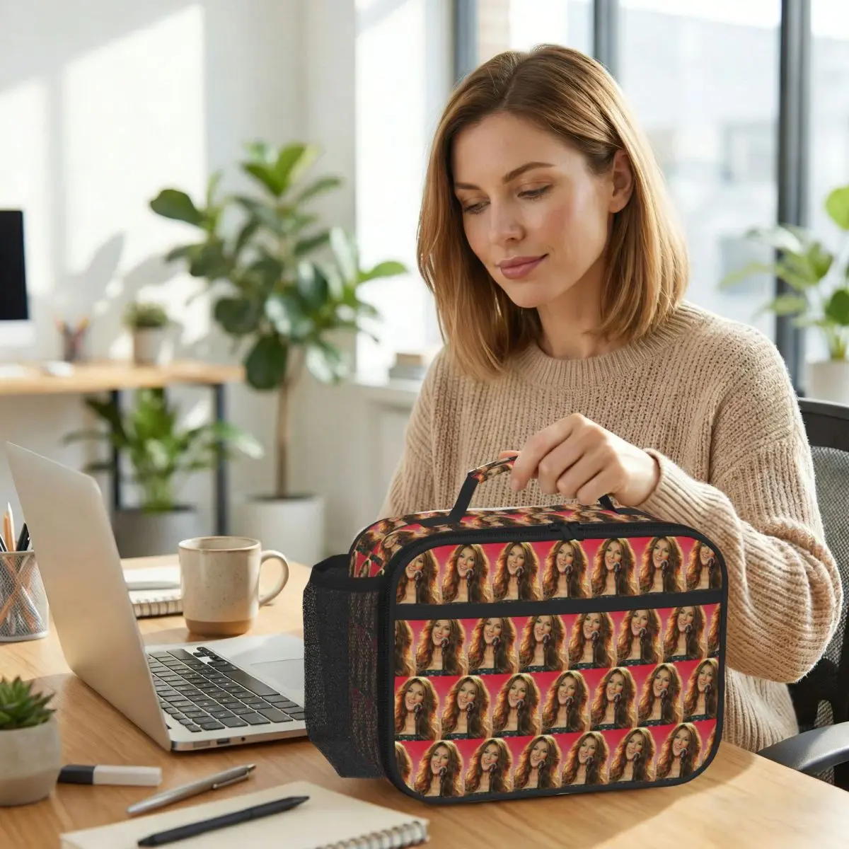 Celine Dion Bolsa térmica para el almuerzo para niños, lonchera térmica para la escuela, caja térmica para alimentos, contenedor portátil para loncheras