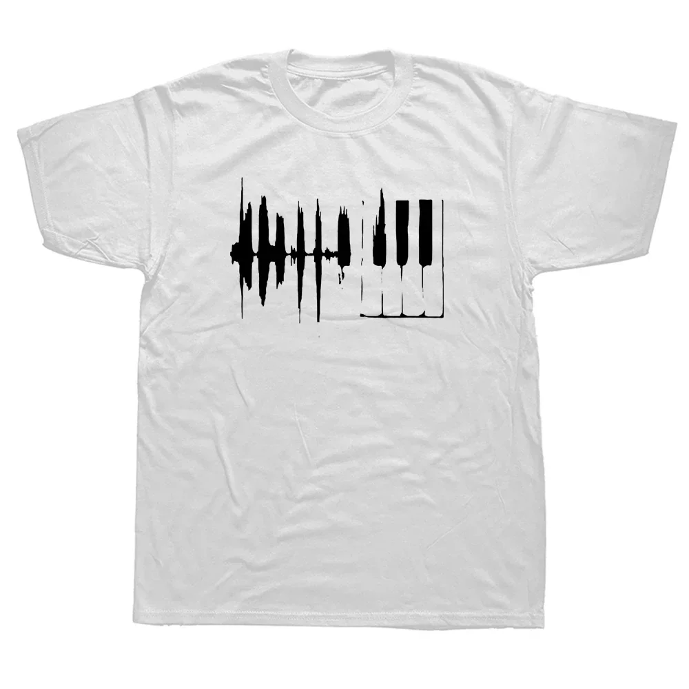 

Piano Heartbeat T Shirt Men Male Summer Short Sleeve Thanksgiving Day Custom Team Music Evolution Pianist T-Shirts