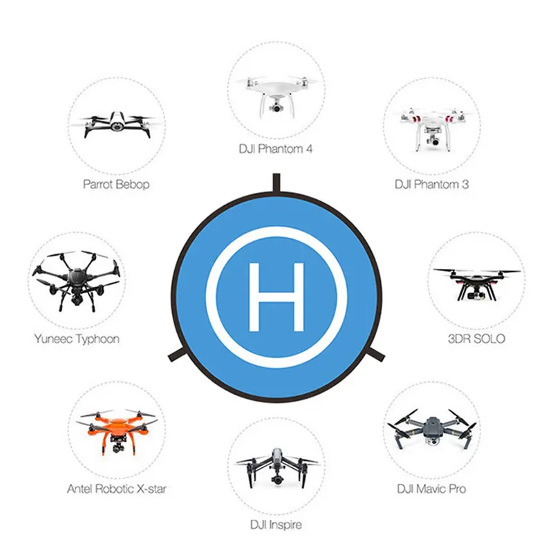 Drone Quadcopters Accessories, Universal 55cm 75cm Foldable Landing Pad RC Dron Mat Quadcopter Parking Apron Apron Pad