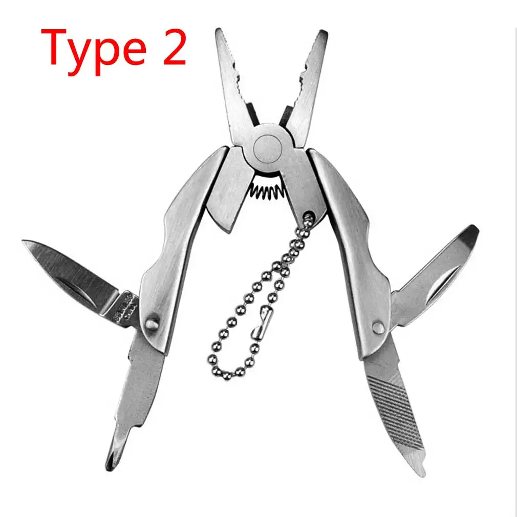 Mini Pliers Wire Stripper Crimping Pliers Tool Stainless Steel Portable Knife Keychain Screwdriver Multi Outdoor Hand Tools