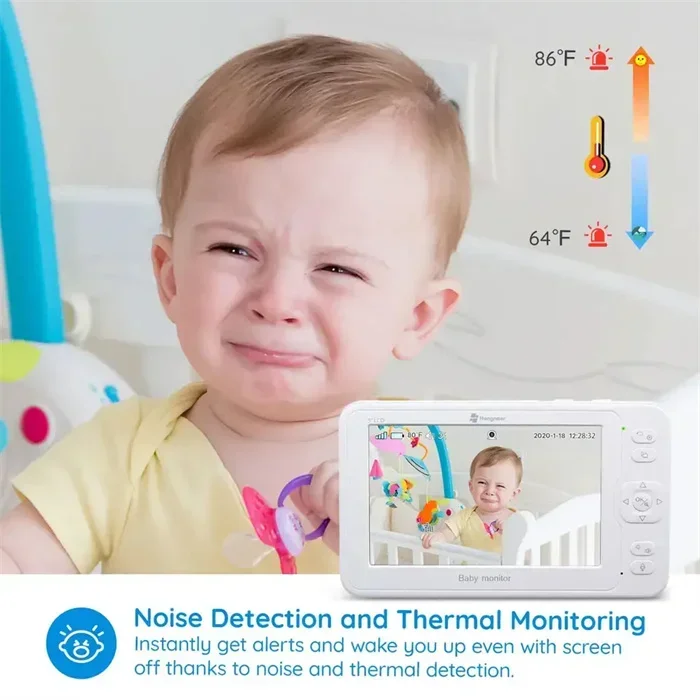 2MP HD WiFi Baby Cry Detection Temperature Detection and Alarm 1080P Baby with Camera