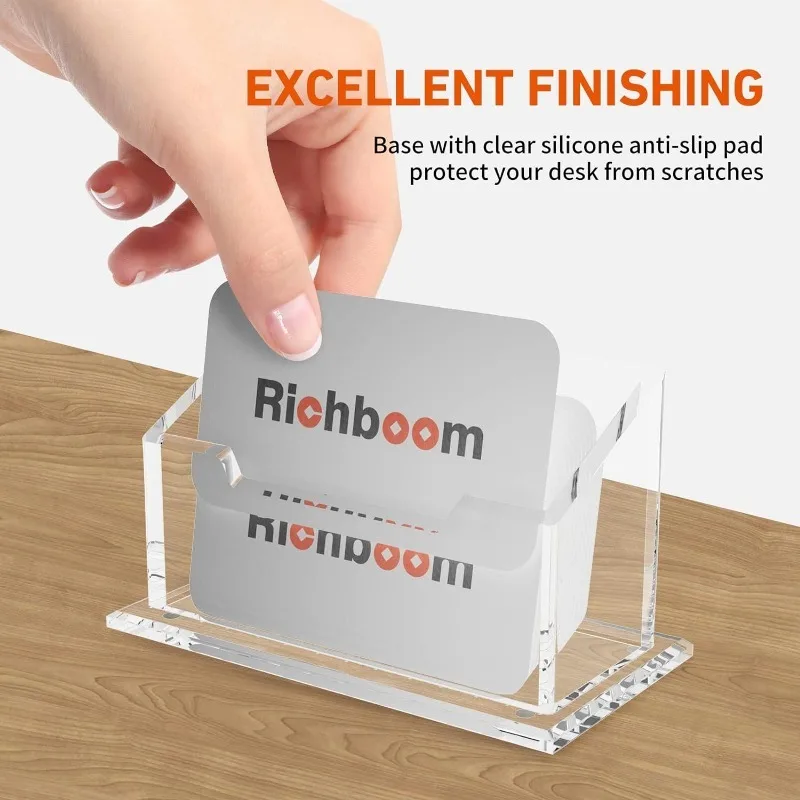 Transparent Business Card Holder Acrylic Display Stand Box Desk Storage Shelf Plastic Desktop Place Card Holder Office Supplies