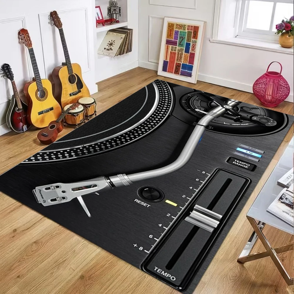 Vinyl Turntable Record Player Pattern Carpet Mat Rug Living 