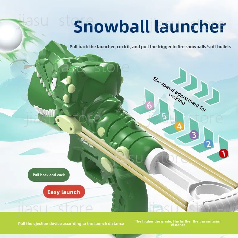 New Outdoor Snowball Launcher 6 Speed Adjustable Animal Shape Snowball Maker Clip Kids Snow Fight Toy