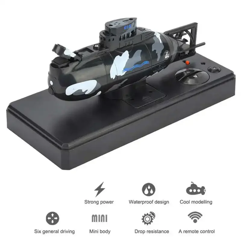 Barco de controle remoto submarino rc mini brinquedo de mergulho presente 6 canais suporte meninos para controle de simulação modelo infantil