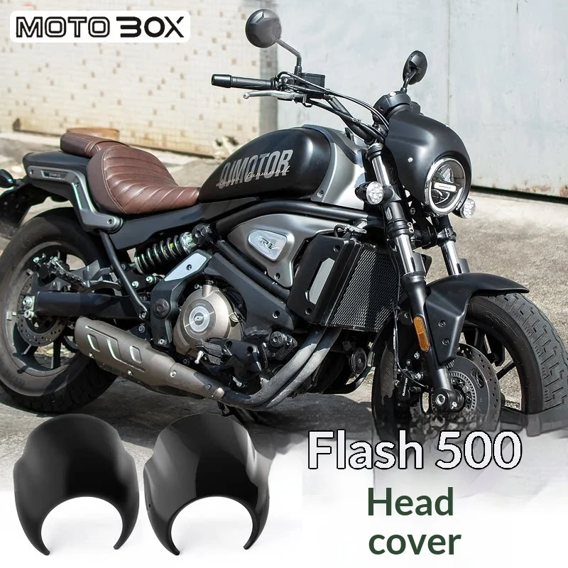 【Premium】For QJMOTOR Flash 500s Modified Pig’s Head-shaped Headlight Covers and Windshield Decorations – Retro-style Headlight A
