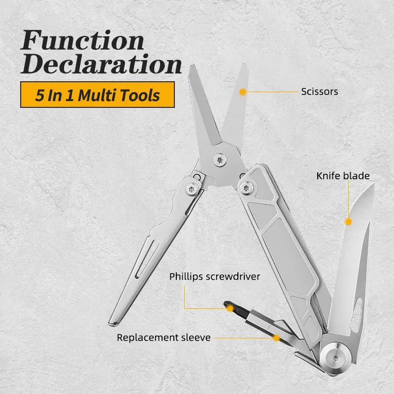 Multifunctional Scissors Mini Pocket Folding Knife with Screwdriver Camping Hiking Outdoor Survival Gear