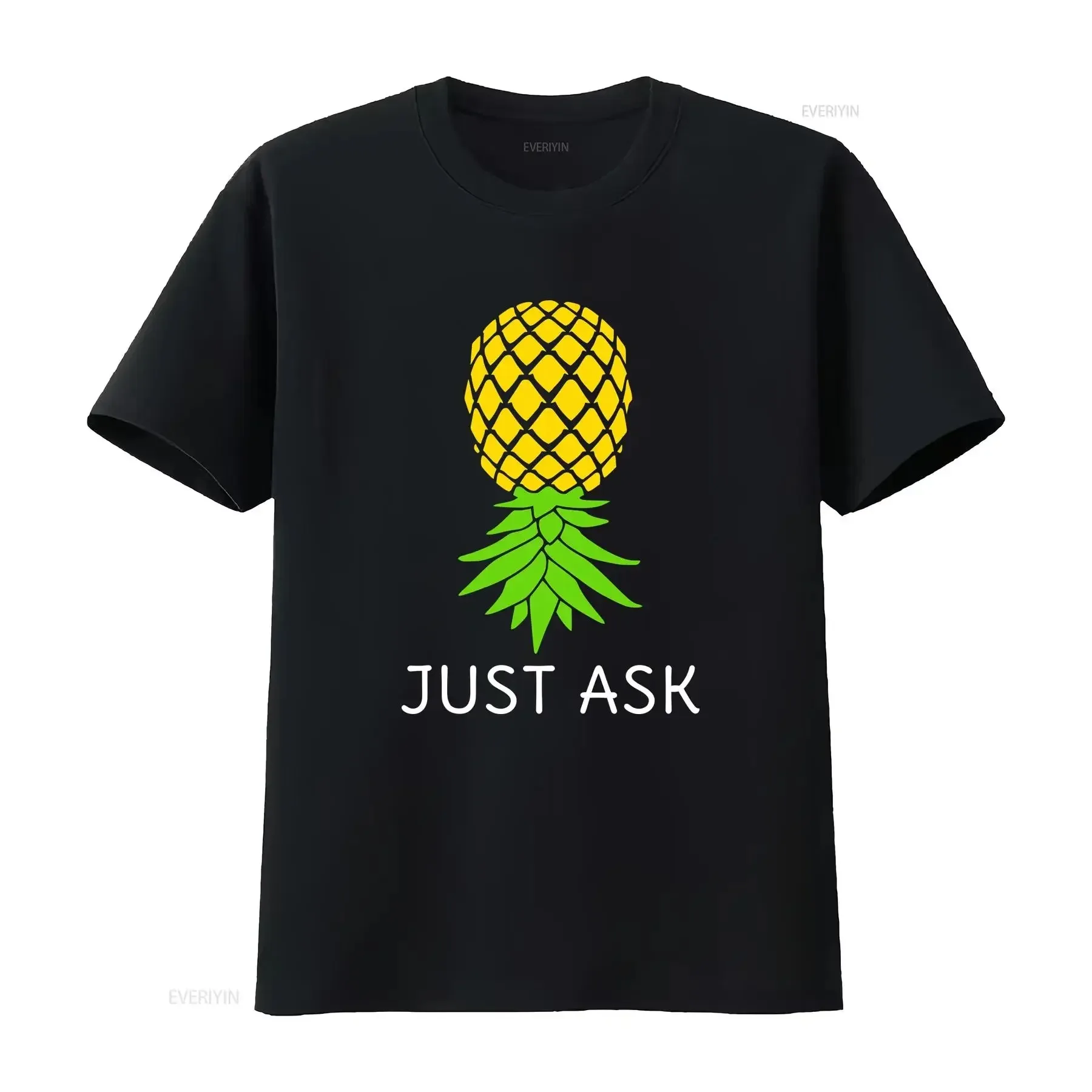 

Upside Down Pineapple T Shirt Sharing Swinger vintage Washed fashion designer clothes Top For Everyday Wear graphic