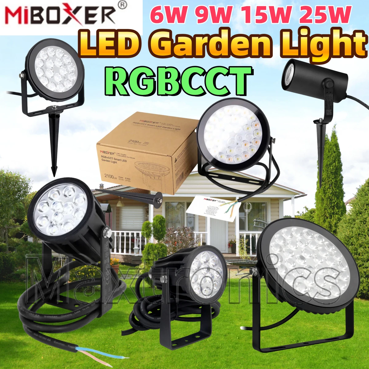 6W 9W 15W 25W Miboxer RGB CCT Lawn Garden Light FUTC01/FUTC02/FUTC03/FUTC04/FUTC05 APP Control Remote Waterproof Landscape Light