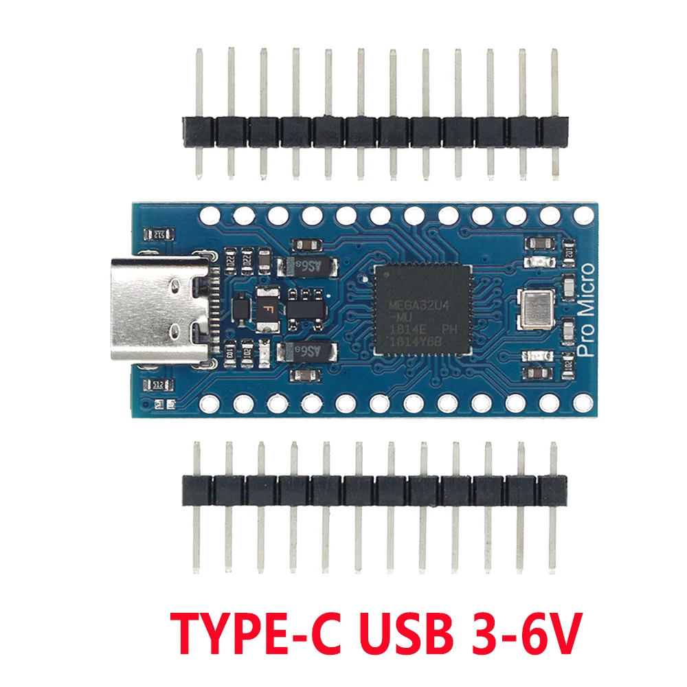 Pro Micro ATMEGA32U4 5V/16MHZ module Met de bootloader voor arduino MINI USB/Micro USB/TYPE-C met 2 rij pin header voor arduino