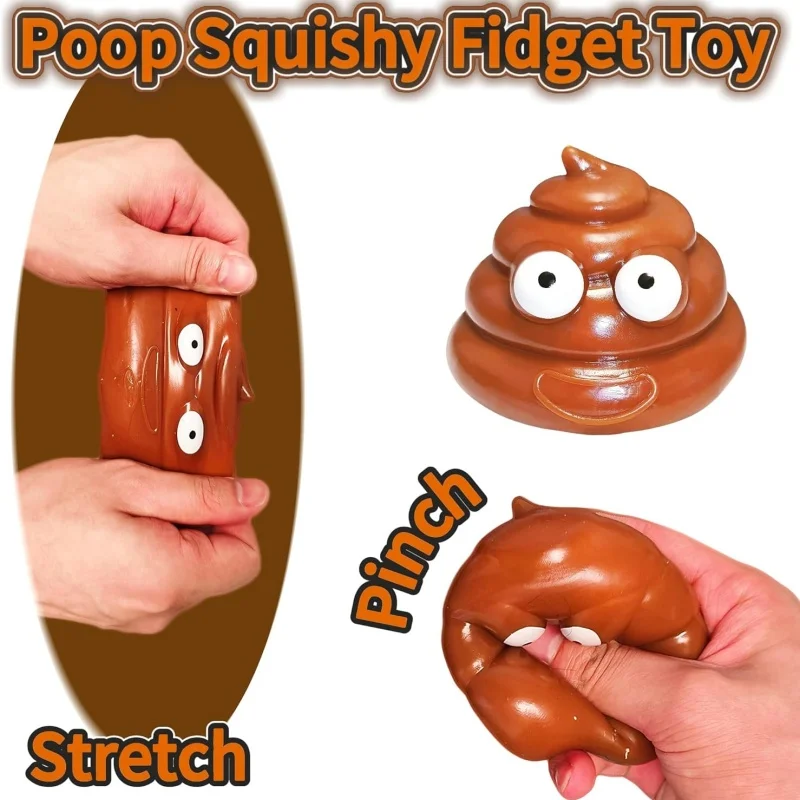 Cute Fidget Squeeze Poo Toy Stress Balls Stress Relief Sensory Funny Poop Shape Kids Adults Fidget Joke Prank Toy Party Favors - view 4