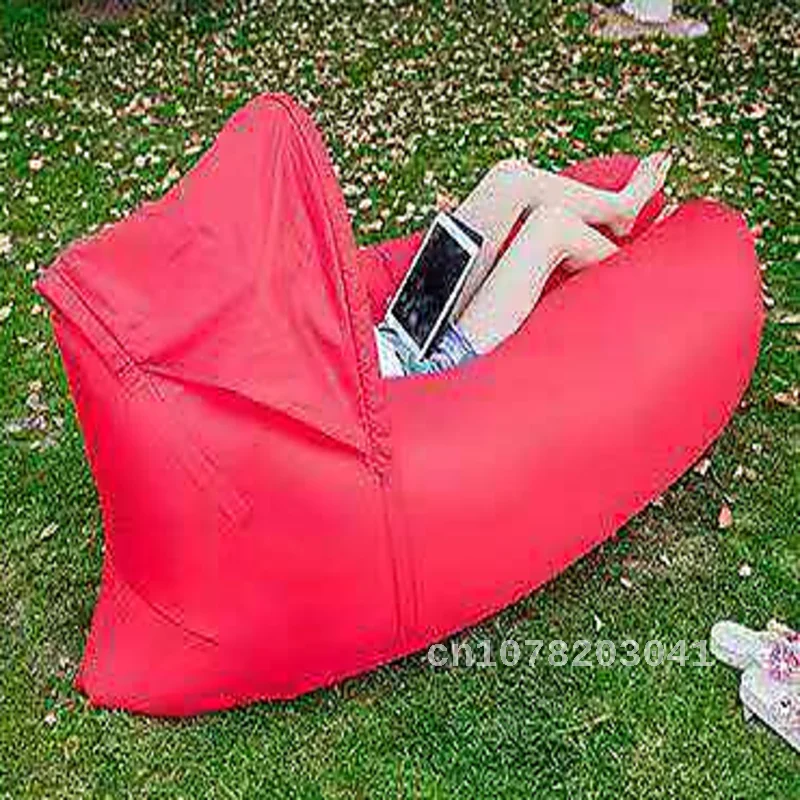 Inflatable sofa bed, portable folding sofa, outdoor camping garden sofa, sun protection and sun shading lying bed