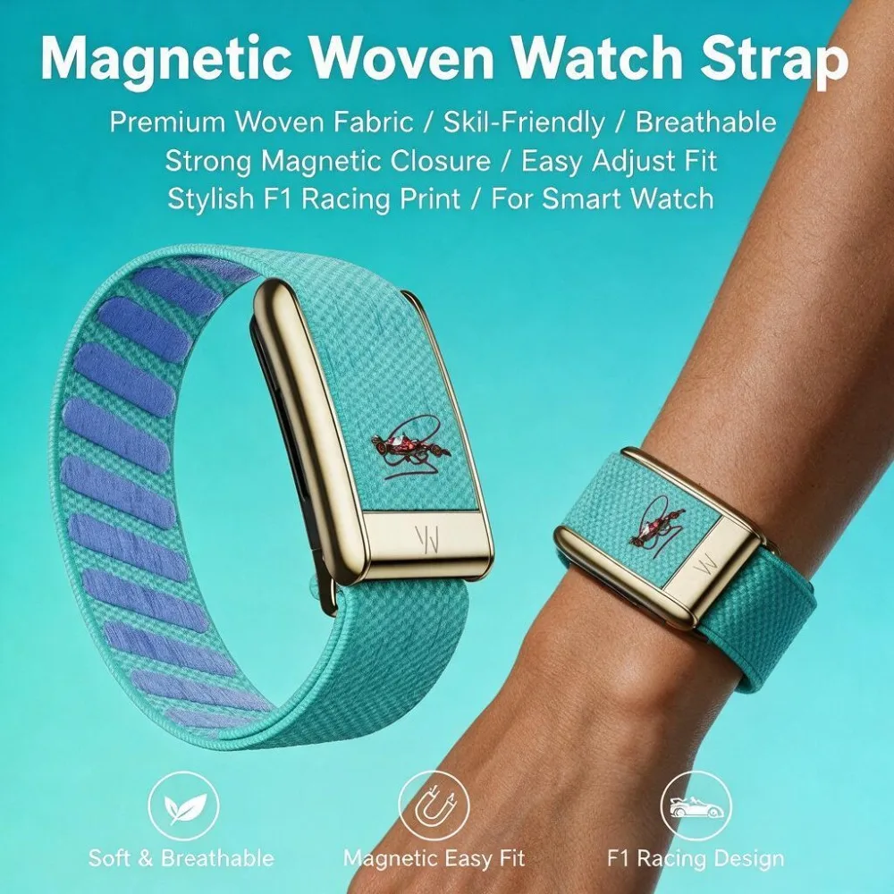 For WHOOP 5.0 Racing Band Elastic Woven Nylon Strap Metal Frame Sport Replacement Wristband Running Fitness Workout Men Women