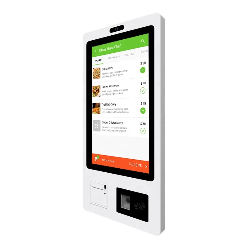 

Service Food Ordering Payment Kiosk Machine Touch Screen for Outside Restaurant Mall Indoor Terminal Holder Self