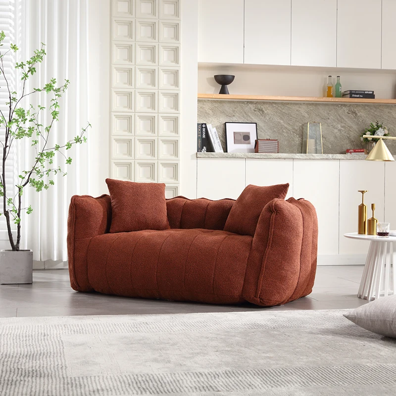 Minimalist Modern 2-Seat Soft Beanbag Chair With High Resilience Foam Core The Comfortable Square Recliner Sofa