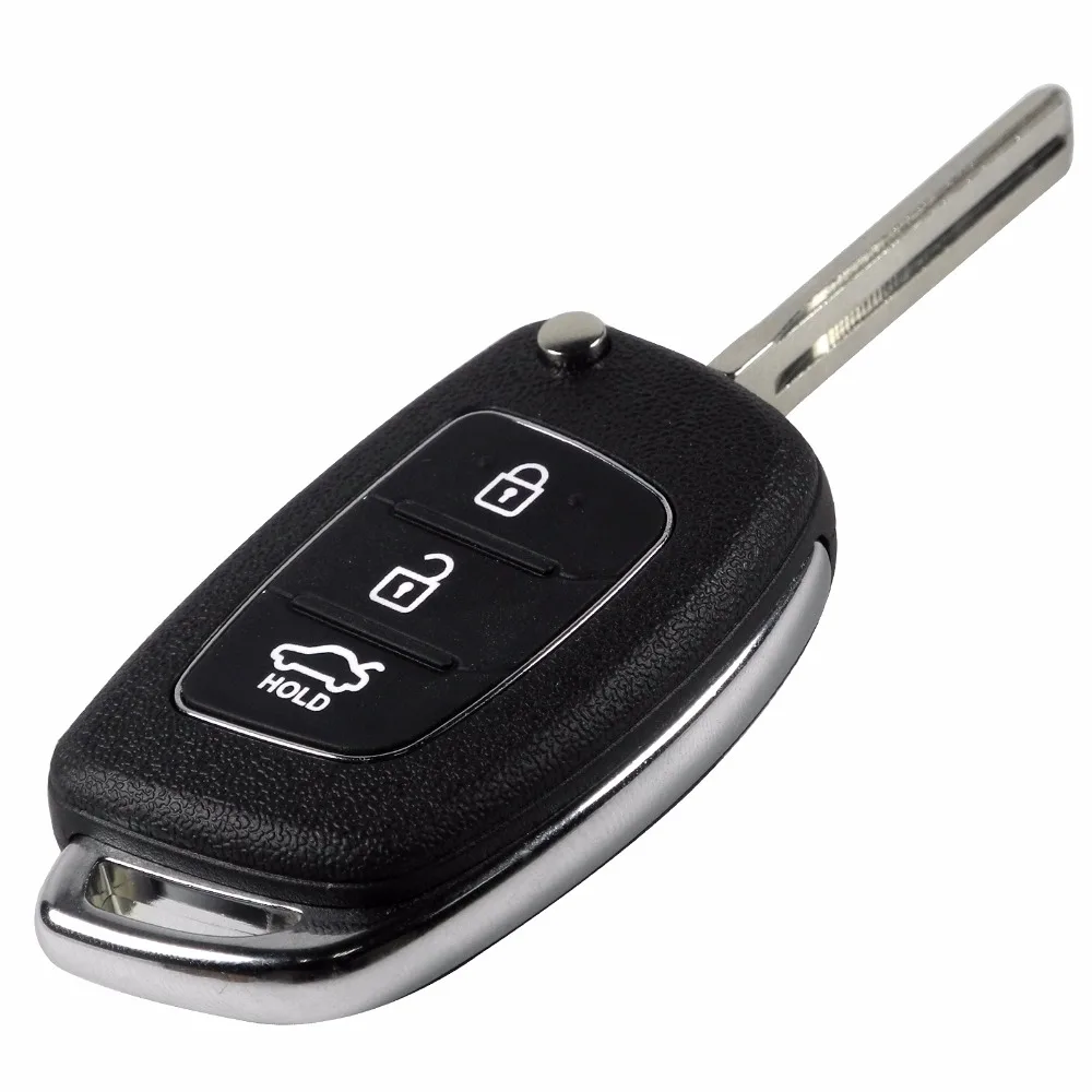 jingyuqin Remote Fob Car Key Case Cover For Hyundai i20 Elantra Accent Ix35 IX45 I30 Solaris Tucson Santa Fe Uncut Blade