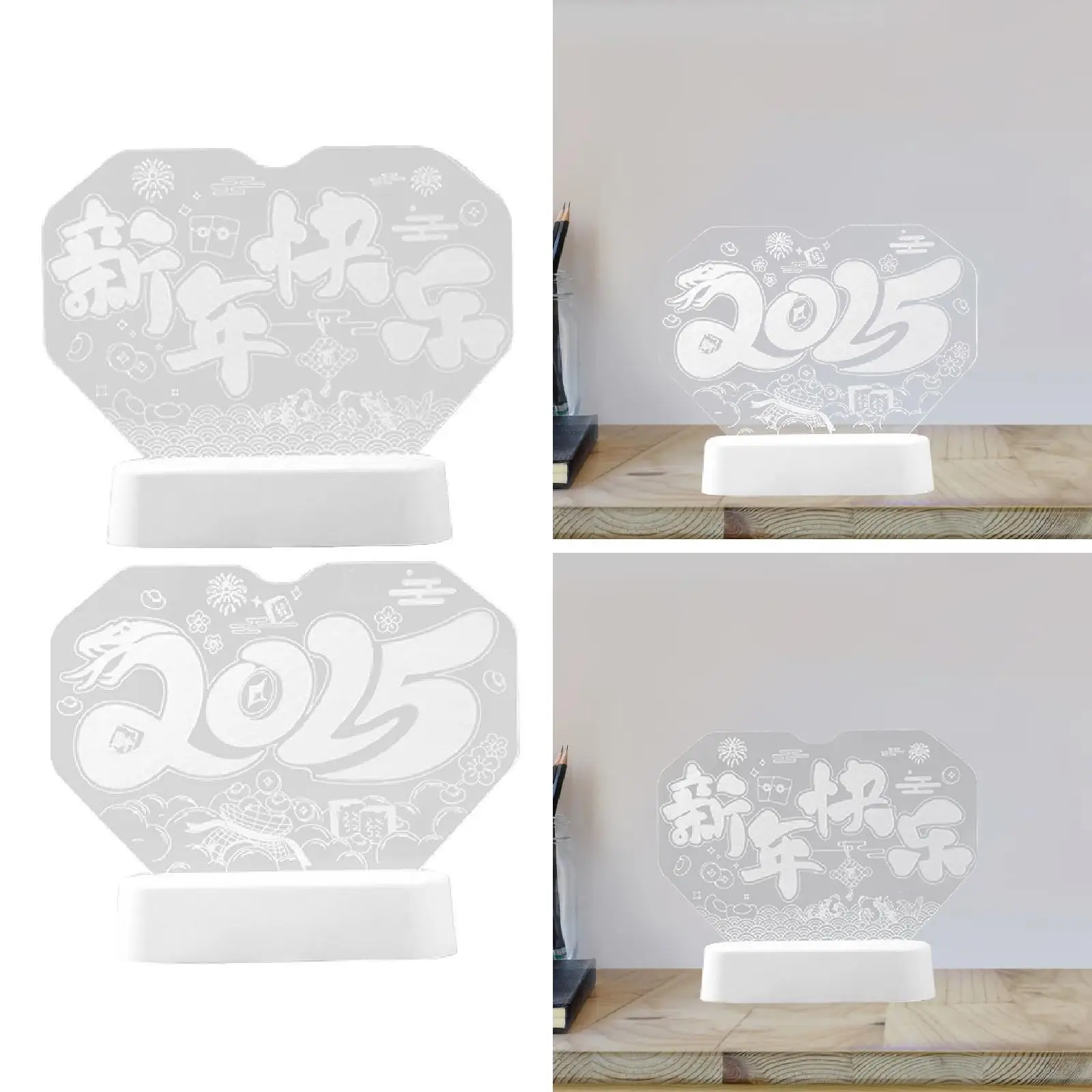 Acrylic Light Sign Ornament Colorful Night Light for Desktop Office Indoor