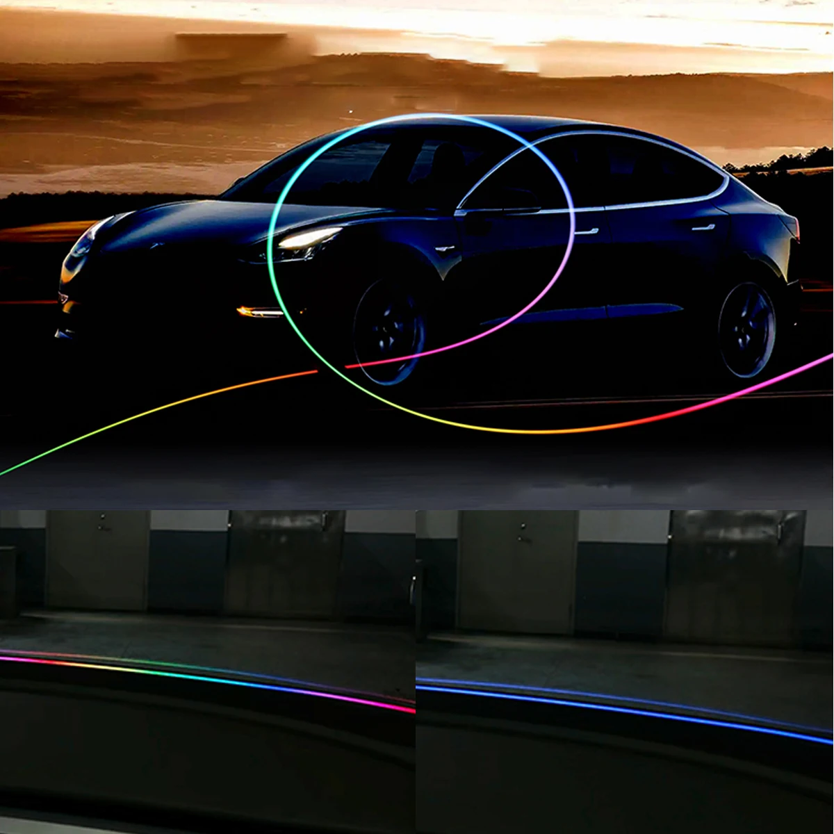 140/150CM Symphony Pannello strumenti per auto Luce d'atmosfera Interni auto LED Luce di striscia nascosta tramite telecomando APP