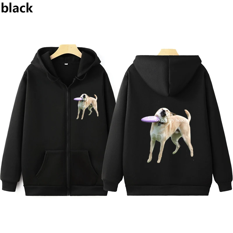 Funny Dog Printed Sweatshirt Don't Talk to Me Zip up Hoodie Men Women Y2k Graphic Jacket Zipper Cardigan Streetwear Oversize