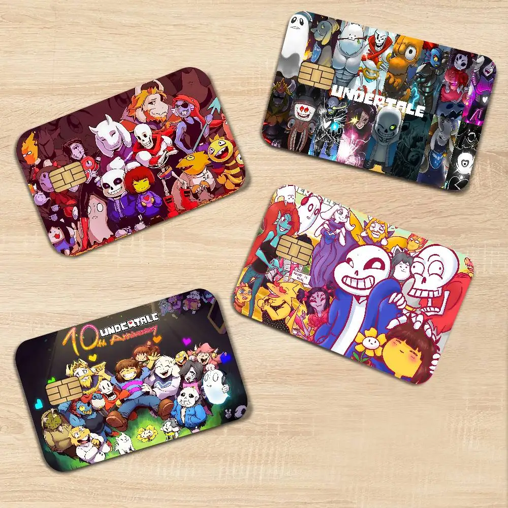 Game U-Undertale Anime Spend or Save Funny Shell On Off Ultra Thin No Fade Sticker Skin Cover Film for Debit Credit Card