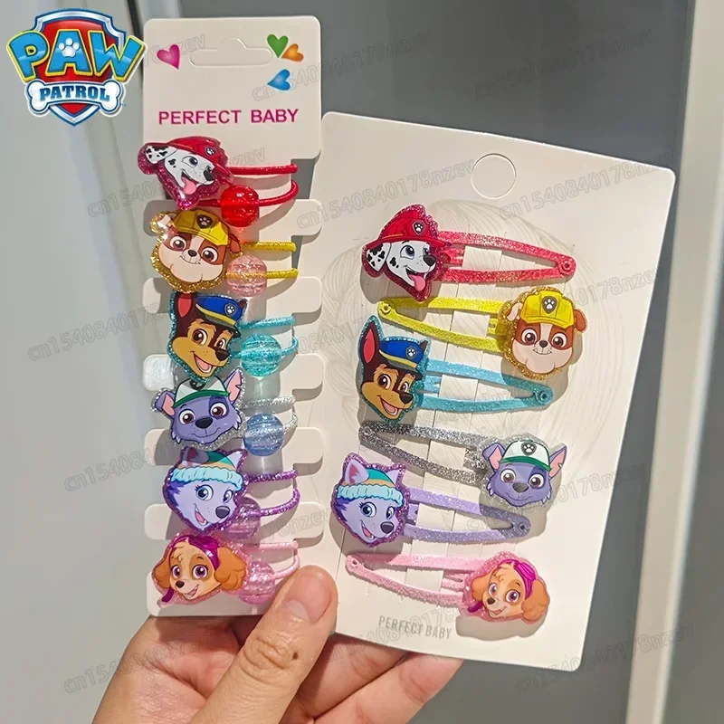 Paw Patrol Girls Cartoon Hairpin Jewelry Hair Rope Ring for Kids Chase Ryder Skye Hairpin Cute Headdres Accessories Gift Set