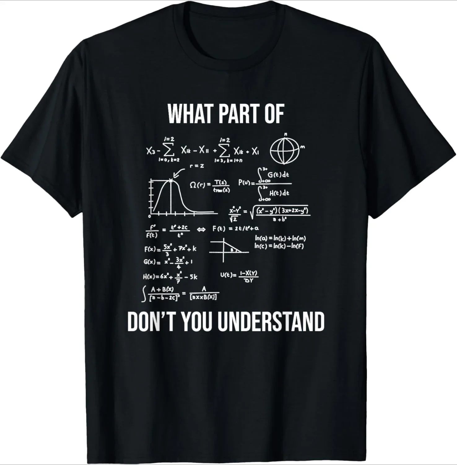 

What Part Of Funny Math Formulas Graphic Tee Men's Breathable Cotton Short Sleeve T-Shirt