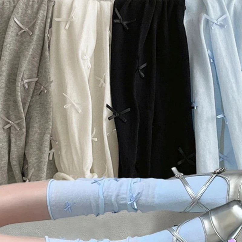 Ballett-Lolita-Socken mit Schleife für Damen, JK japanischer Stil, dünne, lockere Wadensocken, Frühling/Sommer, Mädchen-Ballett-Socken mit Schleifenband