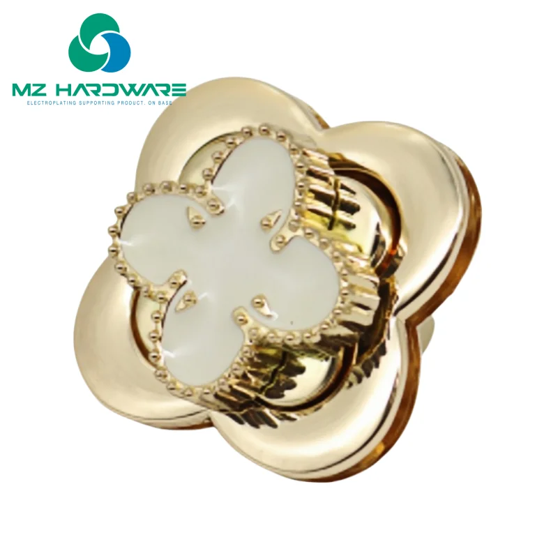

MZhardware 1 Piece Wholesale Floral Shape Bag Lock Light Gold Twist Lock for Designer Handbags