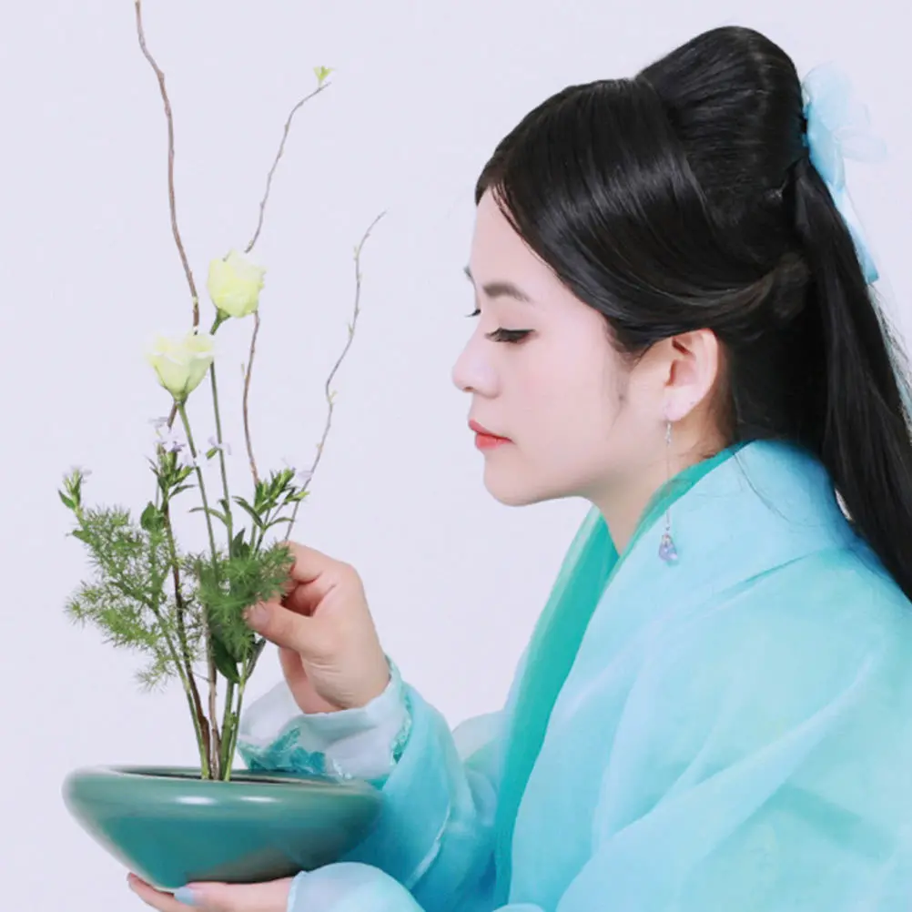 

Copper Needle Flower Arrangement Holder Wear-Resistant Rubber Base Strong Fixation For Diy Floral Design Japanese Style Plant