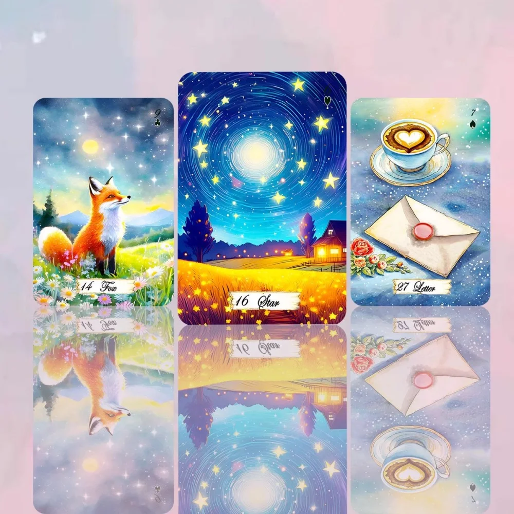 Original Genuine Pastoral Lenormand Cards Deck Oracle Divination Predict Future Party Board Game 42 PVC Waterproof Renowned Card