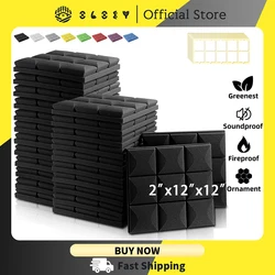 Acoustic Foam 6/12/24Pcs Soundproof For Music Studio Wall soundproofing Sound Insulation Absorbing Treatment Home Decoration