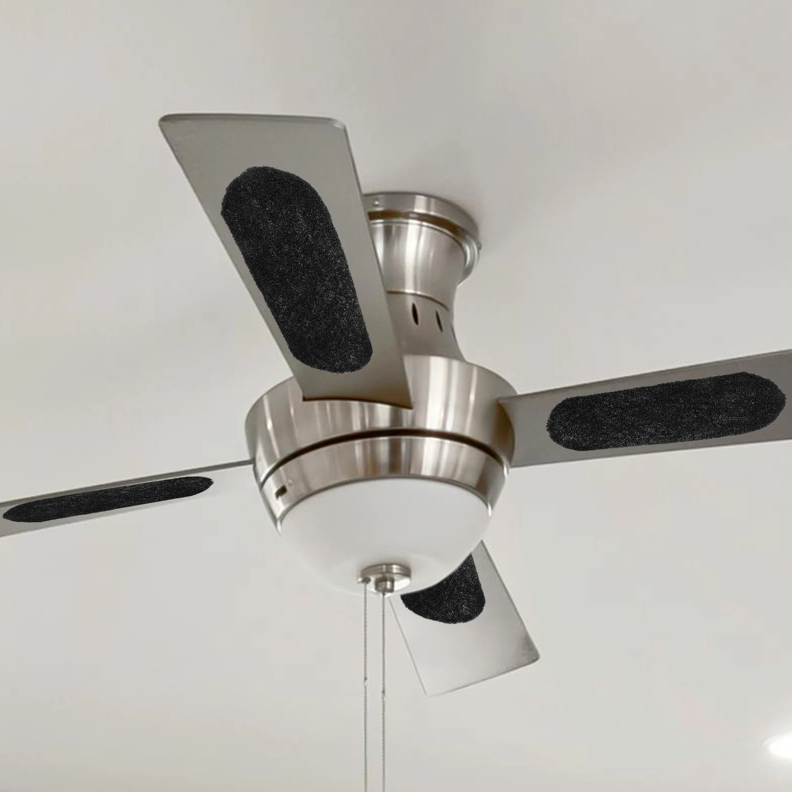 

1 set Ceiling Fan Filters Air Purify Pads Activated Carbon Cotton DIY Self Adhesive Blade Filter Sturdy Reliable Long Use Share