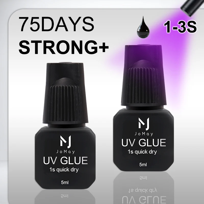 Colla UV nera per estensione ciglia professionale da 5 ml, tenuta extra forte, lunga durata, tempo di asciugatura rapida, adesivo premium, colla nera UV