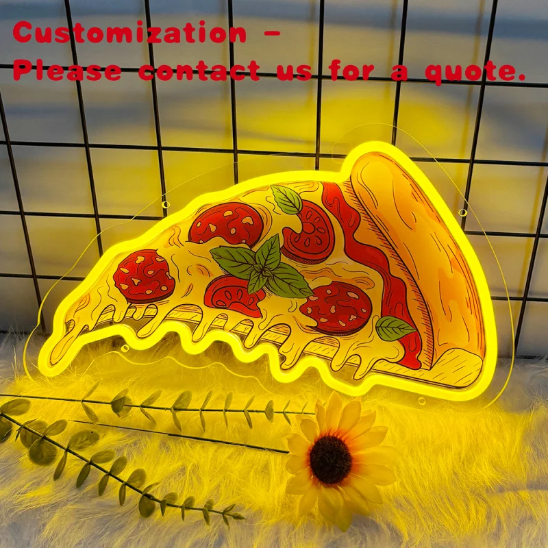 custom.Customize Your Own Photo Sign Pizza  LED Neon Lights Acrylic Lamp with Printing Unique Restaurant Bar Shop Decor Elect